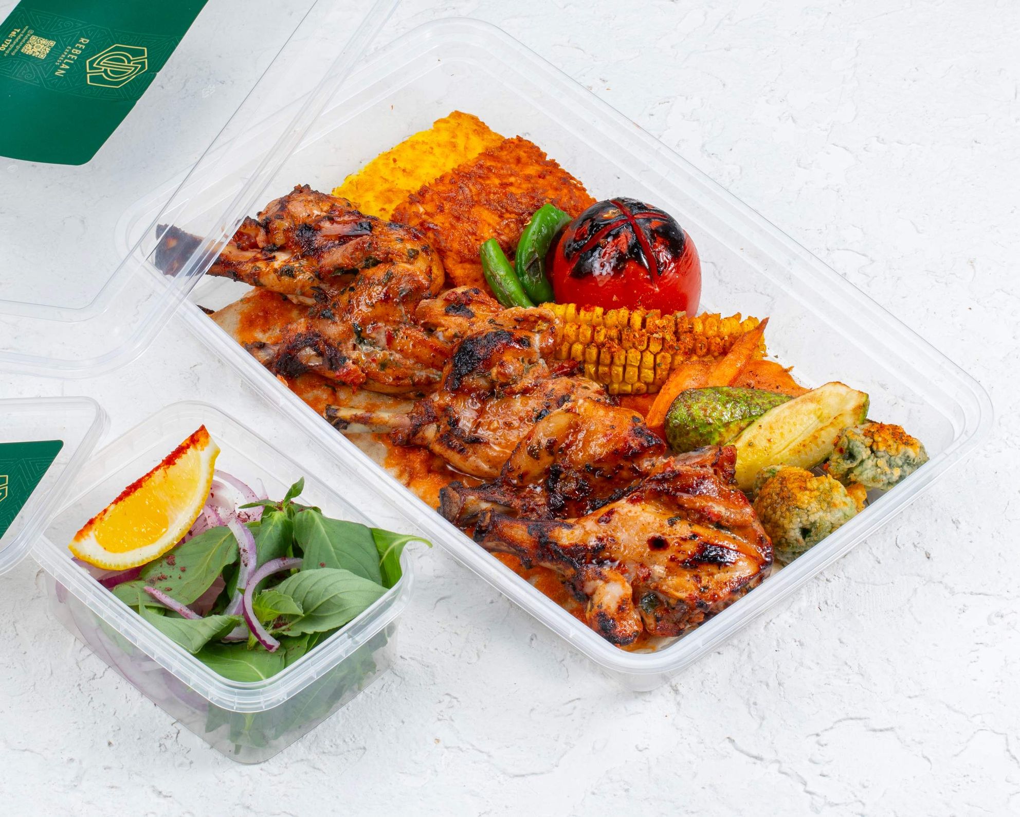 جوجه کباب دو آتیشه با دورچین