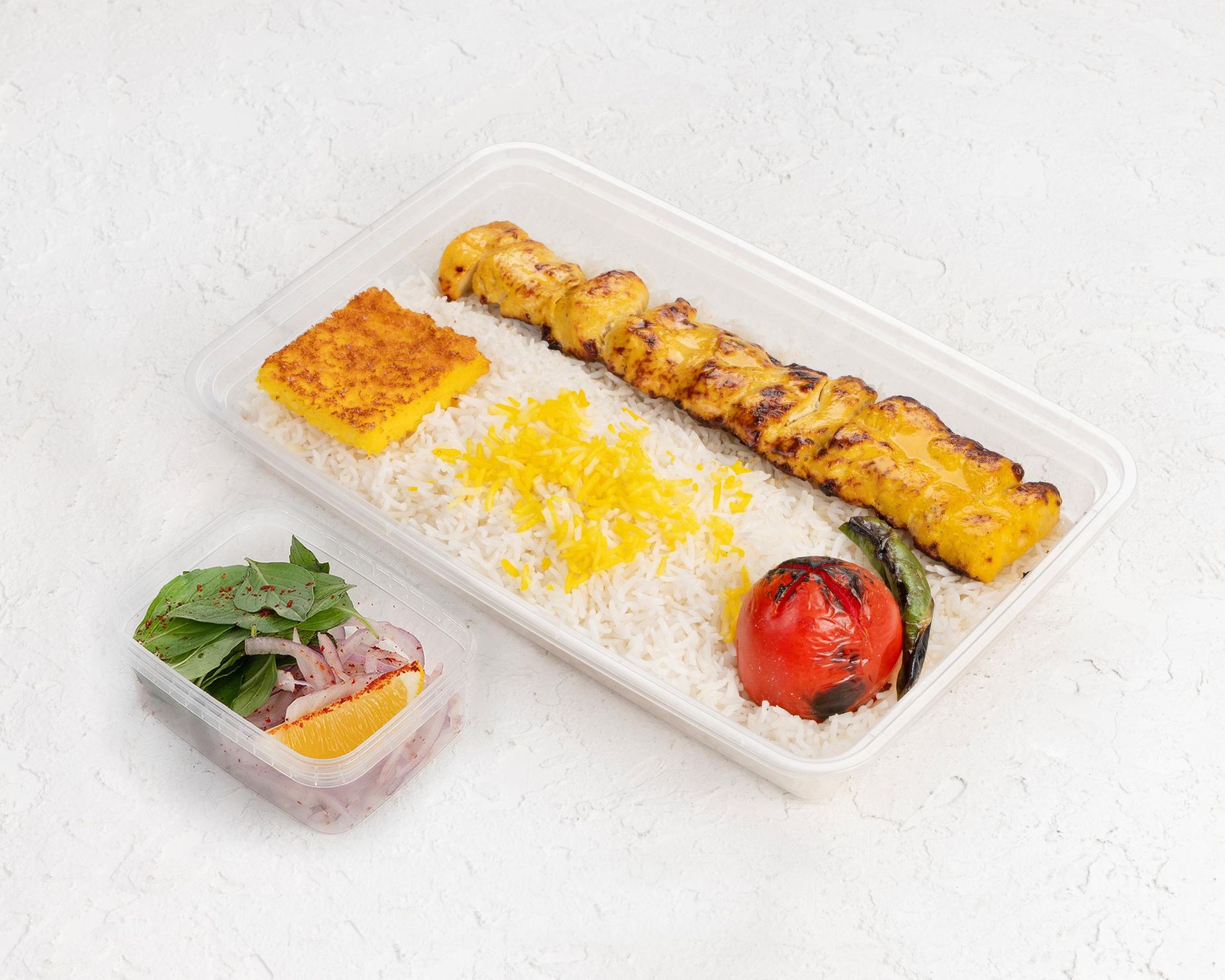 چلو جوجه کباب زعفرانی